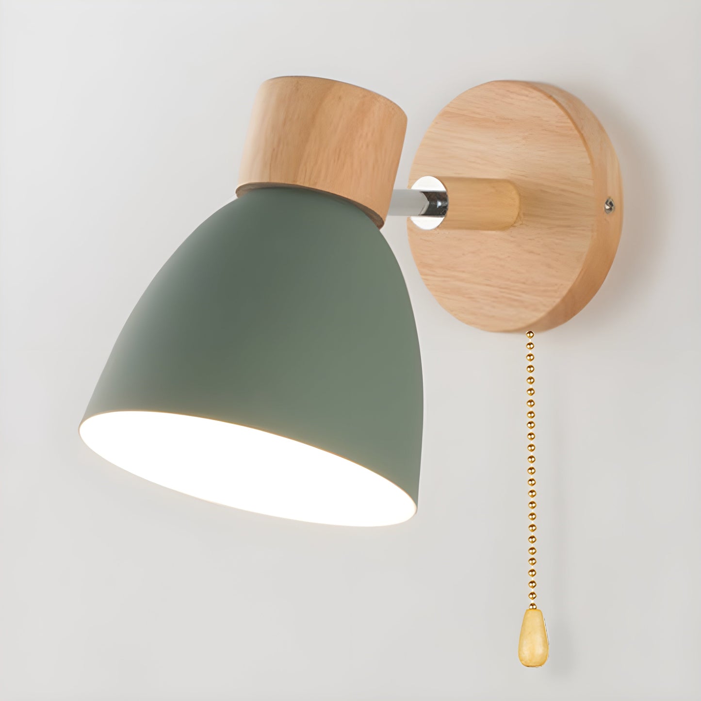 Wall Light Nordic Wooden Compact Switch | Dovira