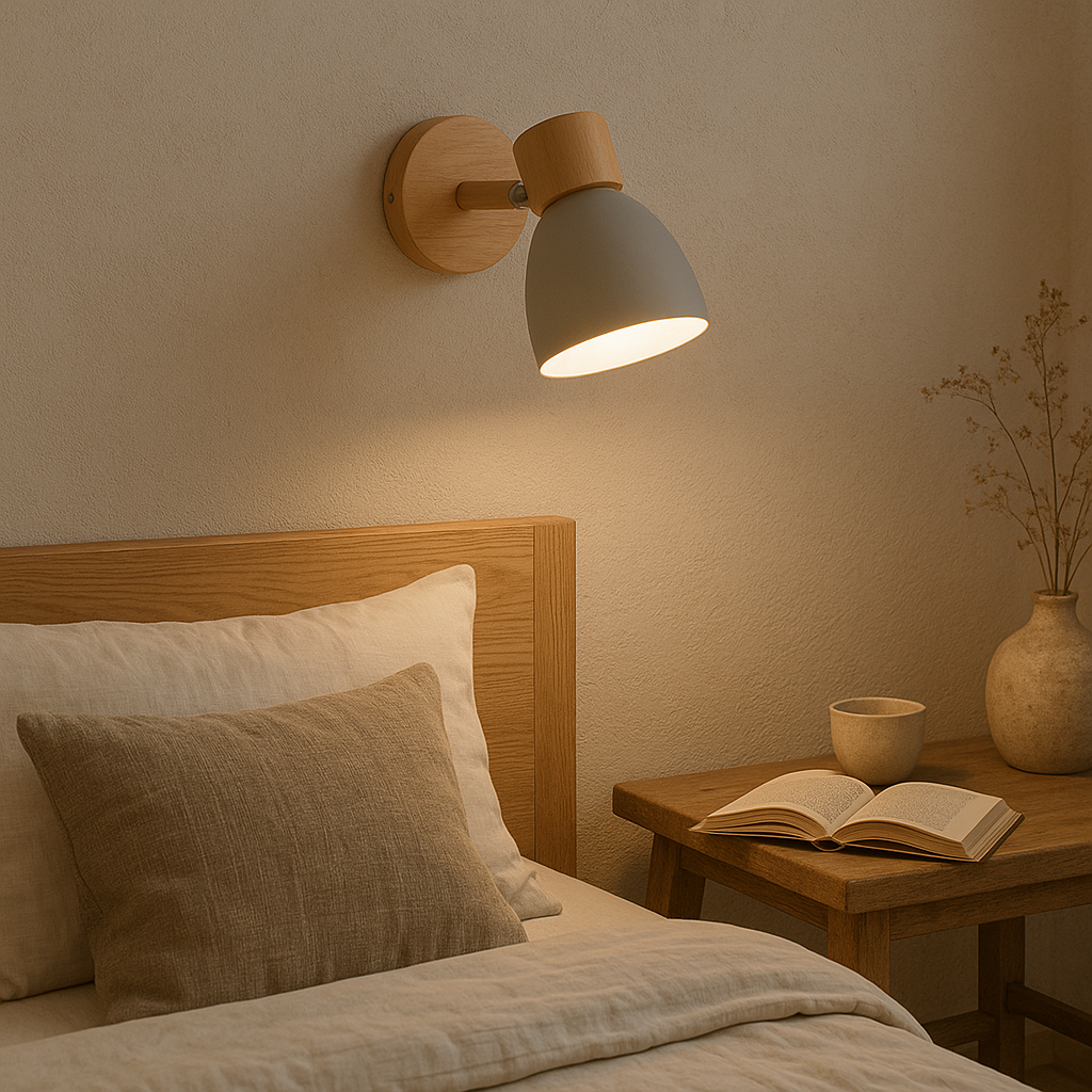 Wall Light Nordic Wooden Compact Switch | Dovira