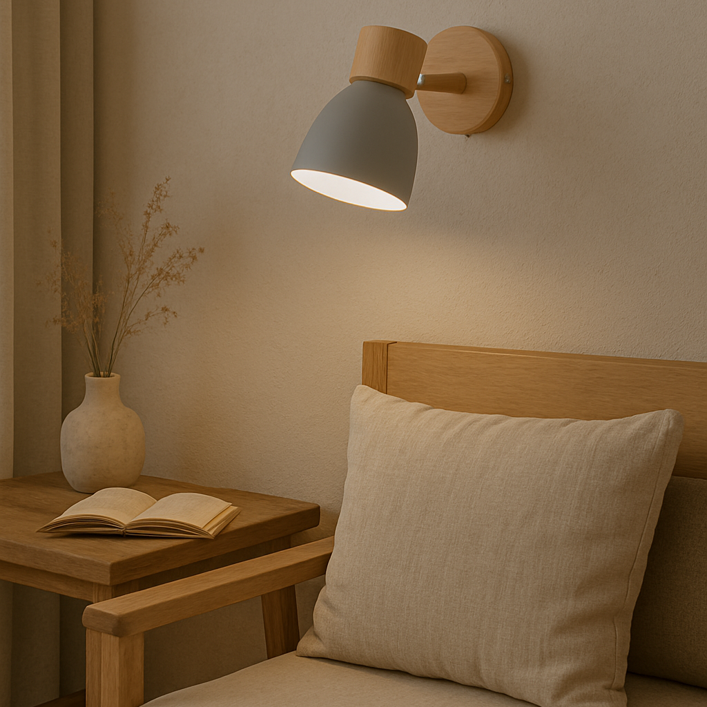 Wall Light Nordic Wooden Compact Switch | Dovira
