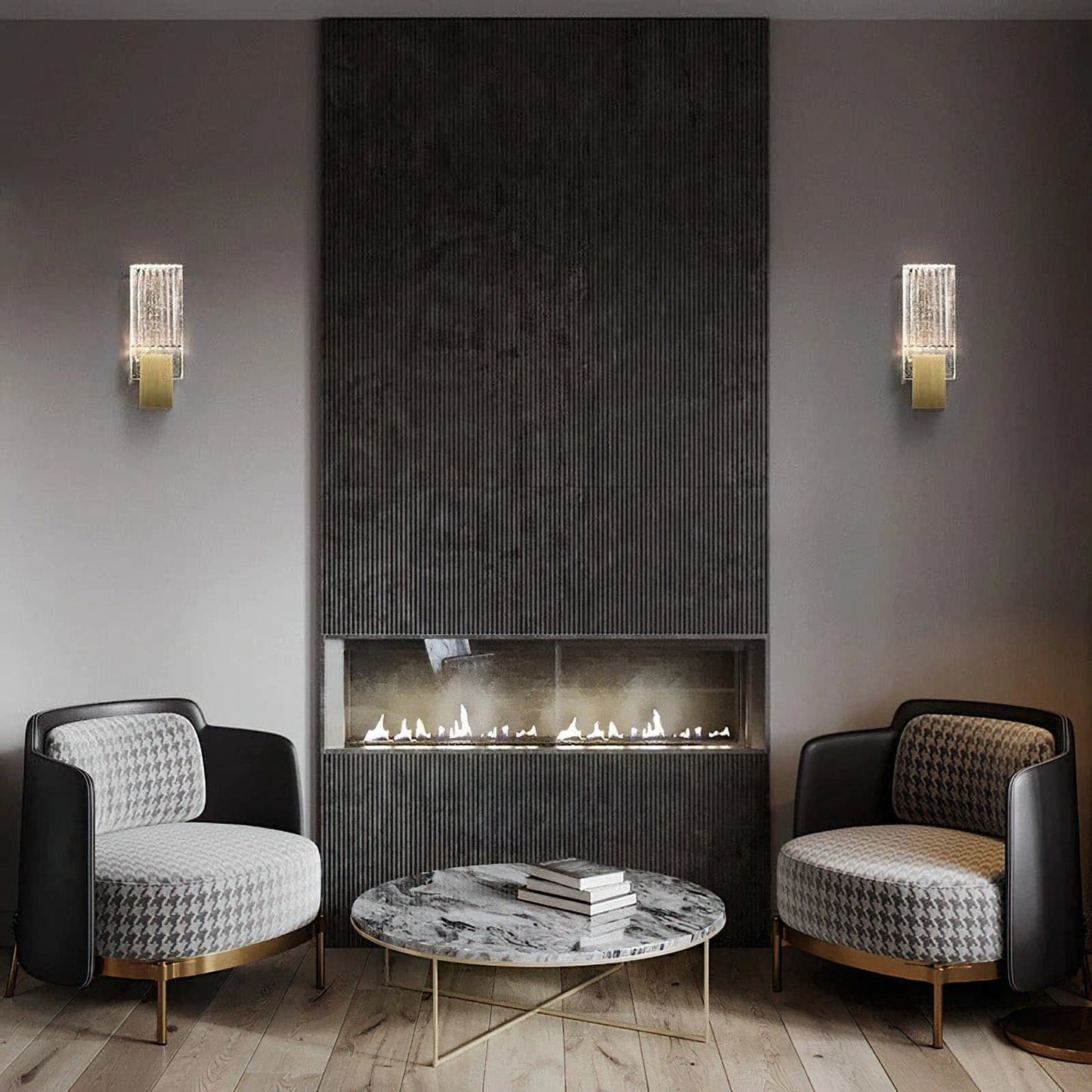 Wall Light Pleated Crystal in Modern Style | Celvian