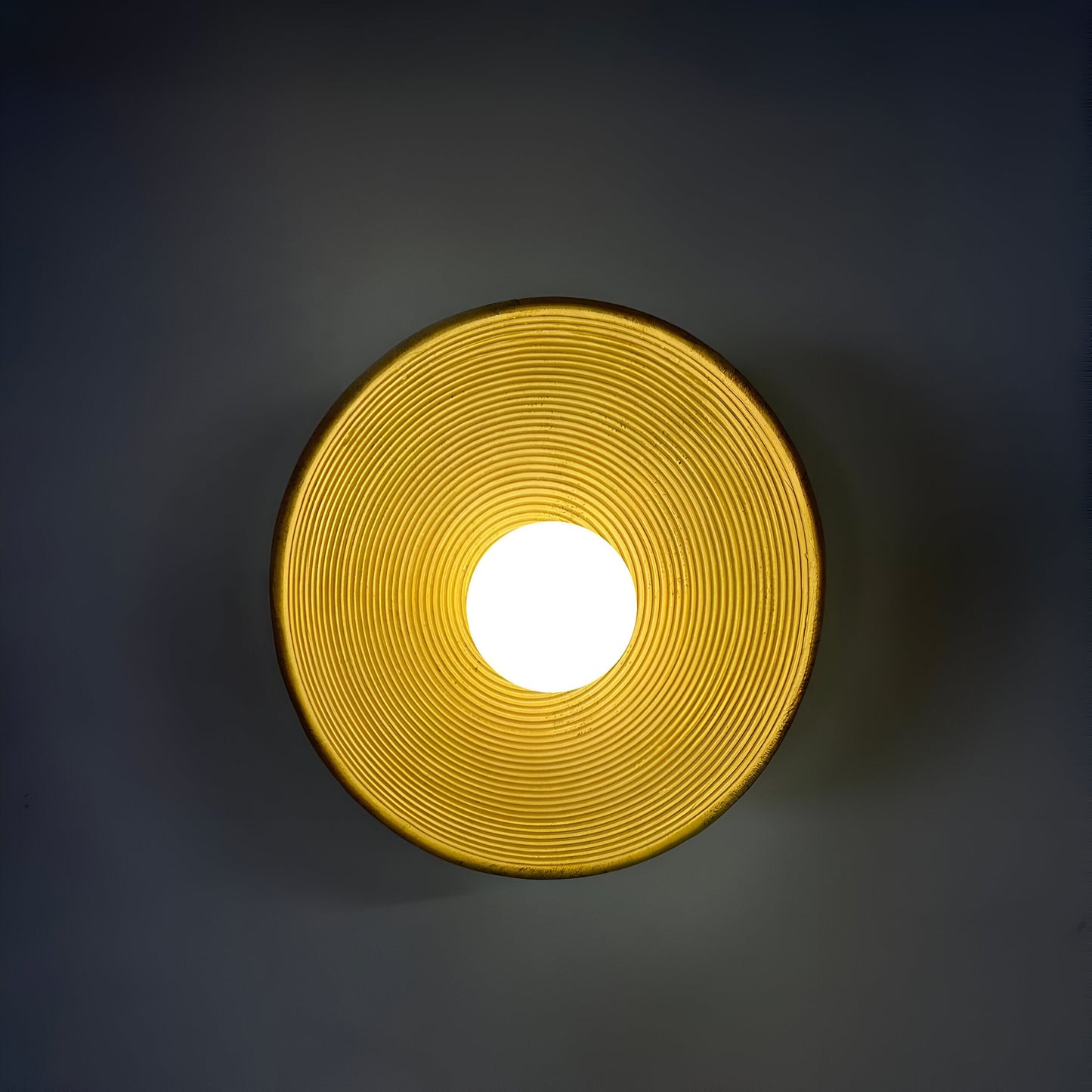 Wall Light Resin Round Retro Japandi Style | Nerivo
