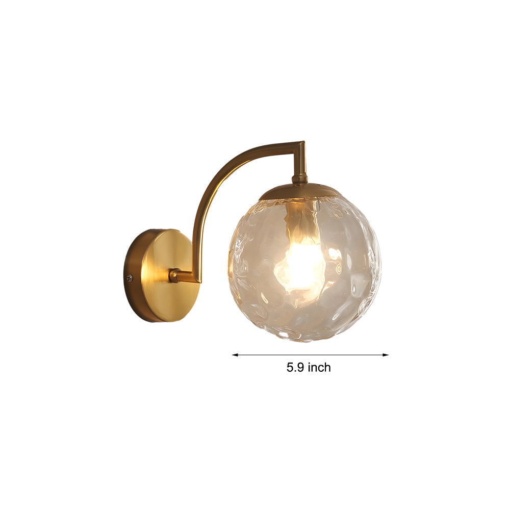 Wall Light Ribbed Glass Globe Scandinavian Style | Valamer