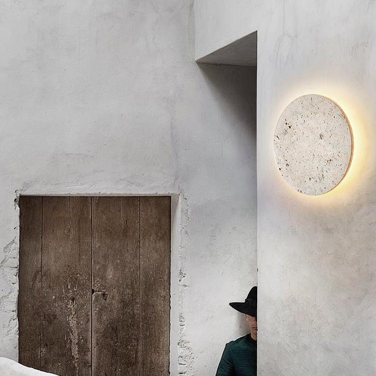 Wall Light Travertine Glow Minimal Design | Alveno