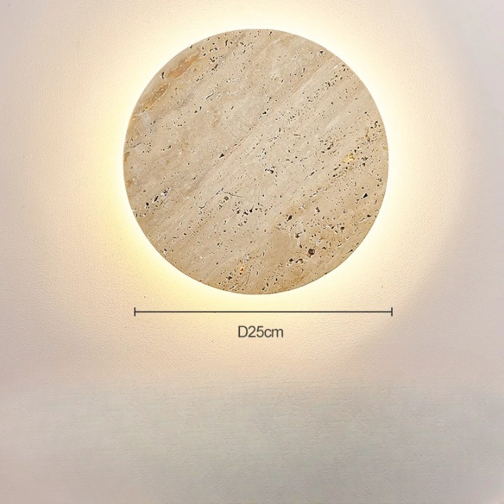 Wall Light Travertine Glow Minimal Design | Alveno