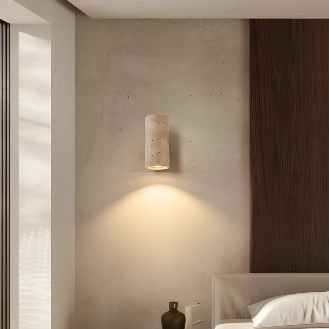 Wall Light Travertine Stone Japandi Minimalist Style | Lunori