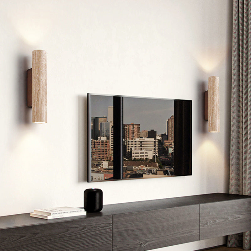 Wall Light Travertine Stone Japandi Minimalist Style | Lunori