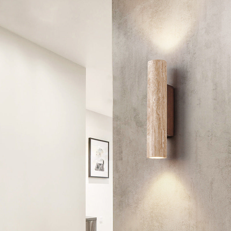 Wall Light Travertine Stone Japandi Minimalist Style | Lunori