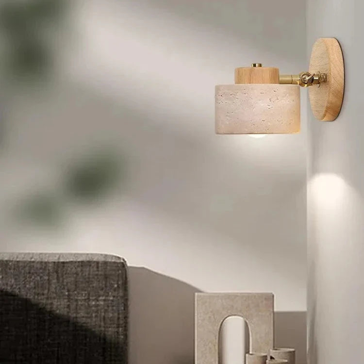 Wall Light Travertine Stone Minimalist Design | Travora