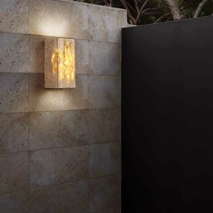 Wall Light Travertine Stone Minimalist Outdoor Design | Livane