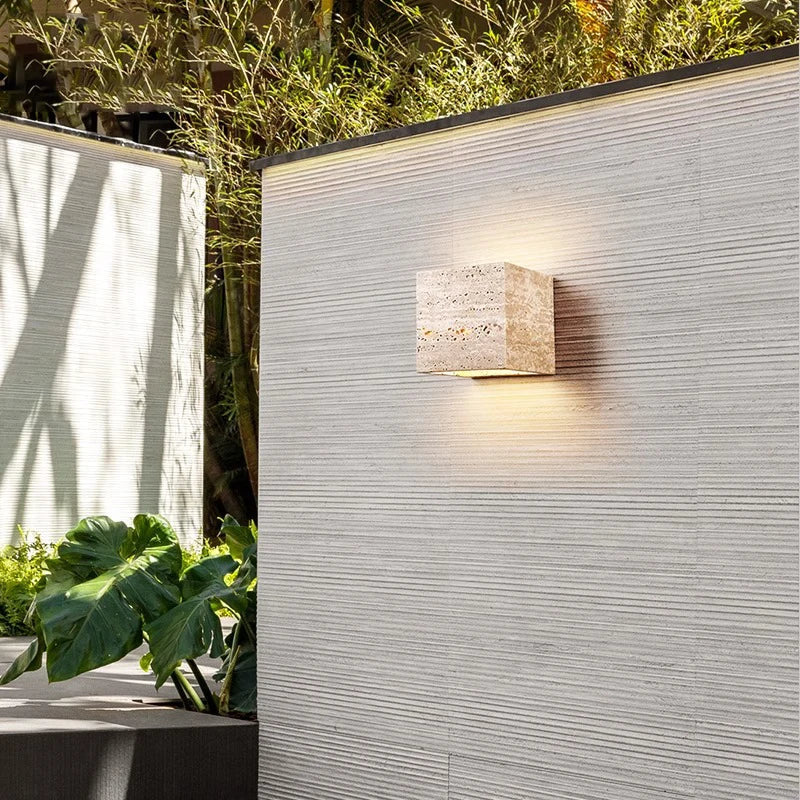 Wall Light Travertine Stone Minimalist Outdoor Design | Livane