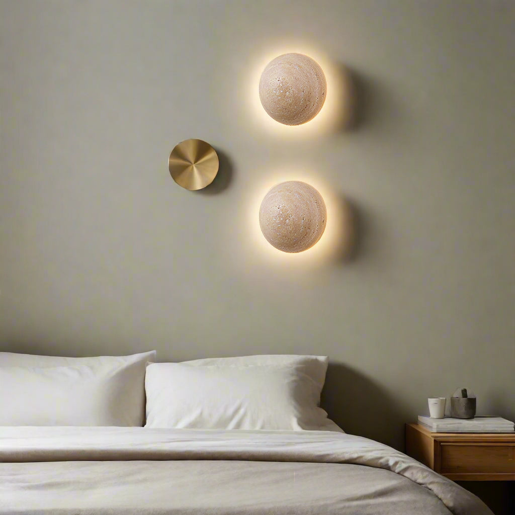 Wall Light Travertine Stone Modern Minimalist Style | Tinero