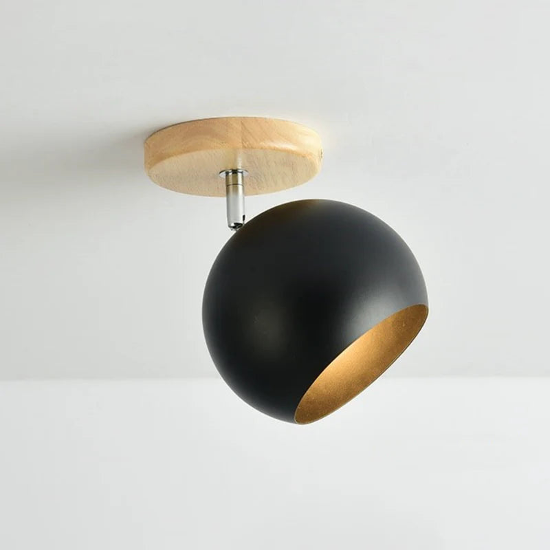 Wall Light Wood LED Adjustable Metal Globe Scandinavian | Tarvelo