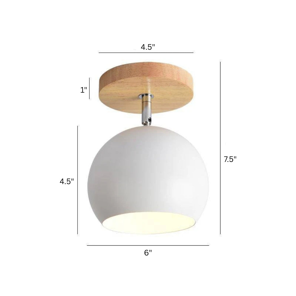 Wall Light Wood LED Adjustable Metal Globe Scandinavian | Tarvelo
