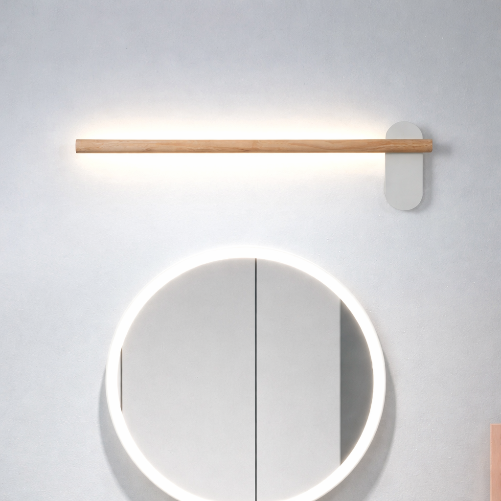 Wall Light Wood LED Linear Minimalist Bathroom | Waloria