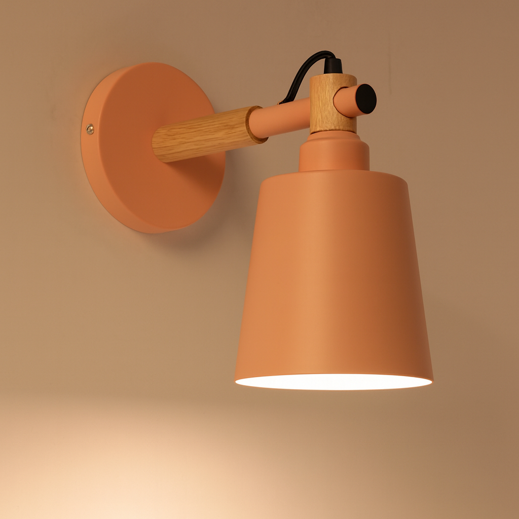 Wall Light Wood Metal Nordic Style | Mavesan