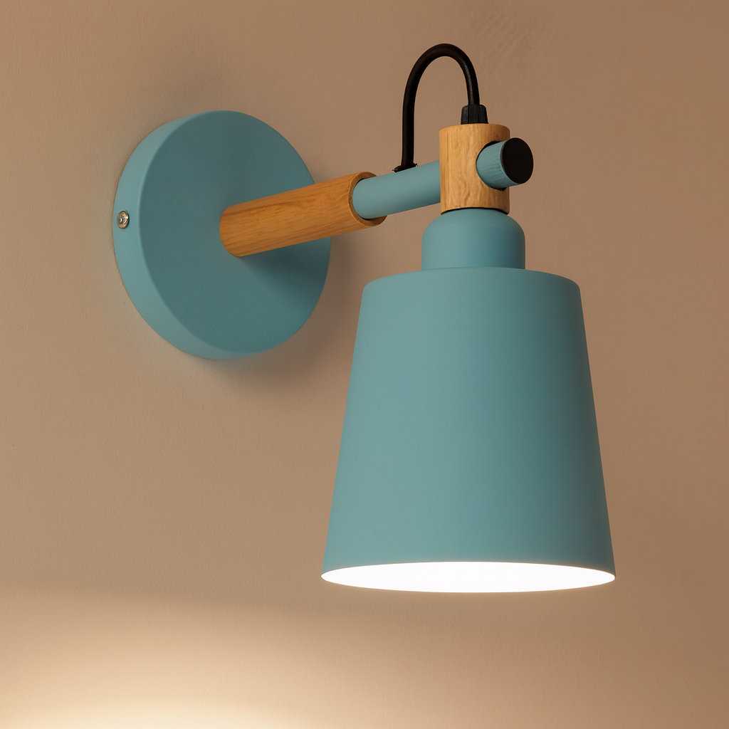 Wall Light Wood Metal Nordic Style | Mavesan
