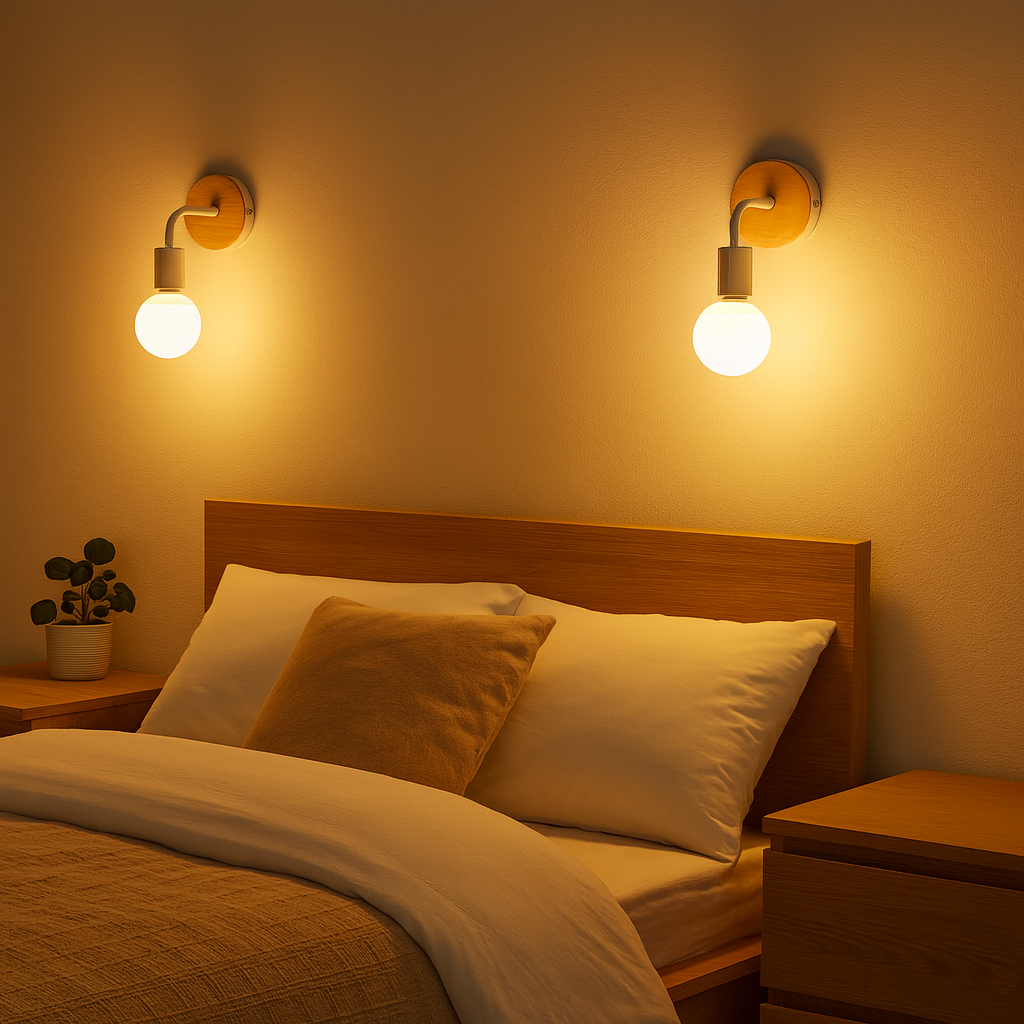 Wall Light Wood Metal in Scandinavian Style | Valdoro