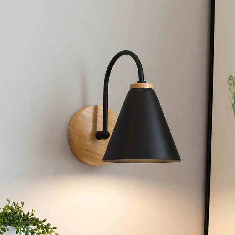 Wall Light Wood and Metal Curved Design Modern Interior | Rofani