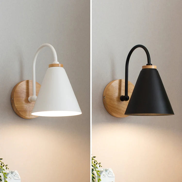 Wall Light Wood and Metal Curved Design Modern Interior | Rofani