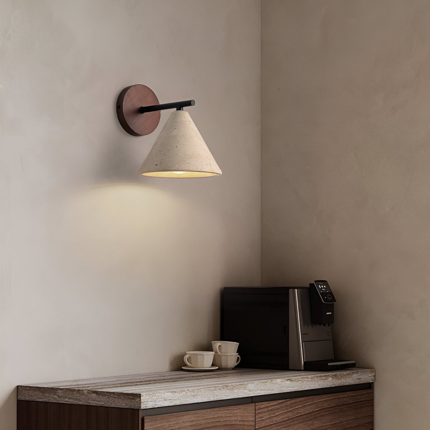 Wall Light Yellow Travertine LED Natural Style | Travion