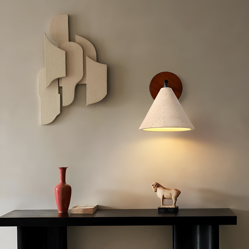Wall Light Yellow Travertine LED Natural Style | Travion