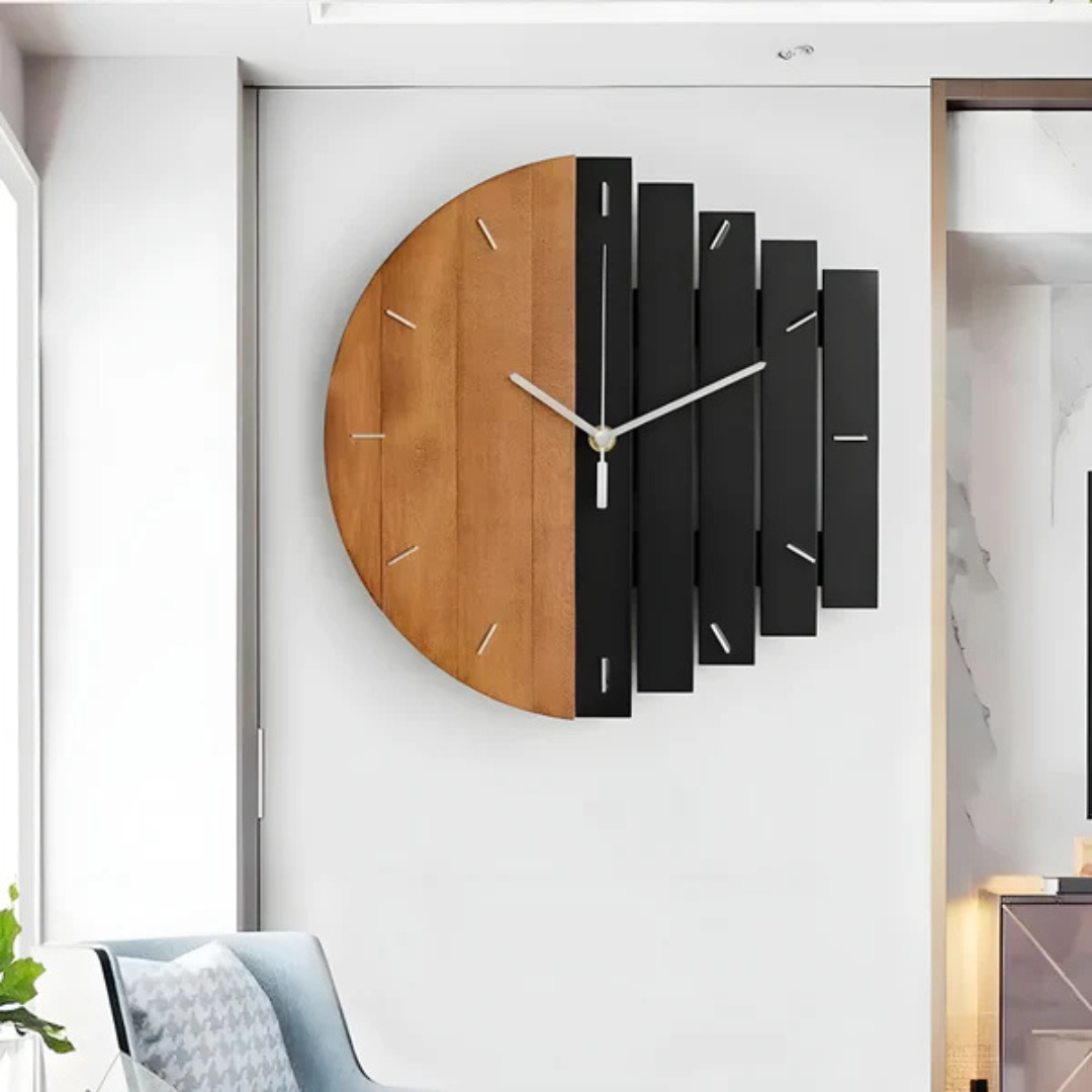 Wall clock wood with 3D design and rustic appeal | Tavilo