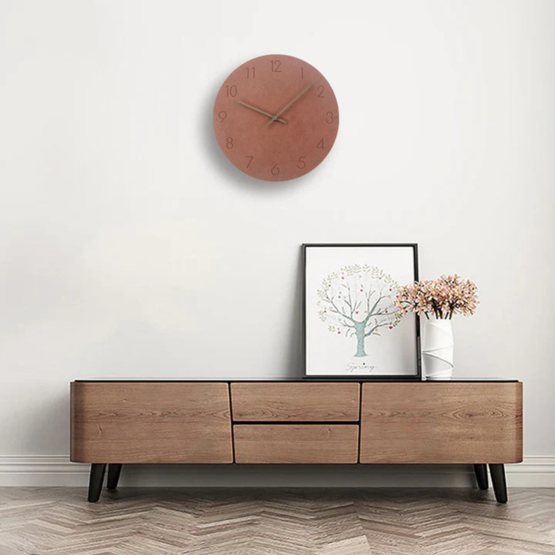 Wall clock wood with silent movement and minimalist design | Solven