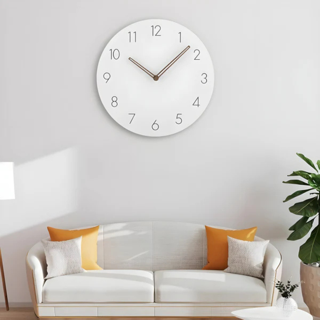Wall clock wood with silent movement and minimalist design | Solven