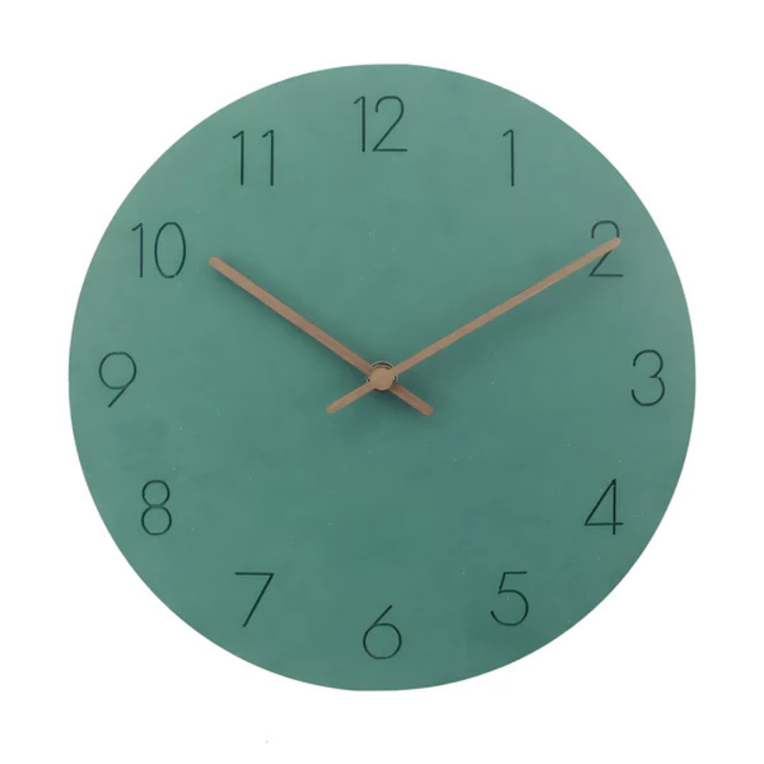 Wall clock wood with silent movement and minimalist design | Solven