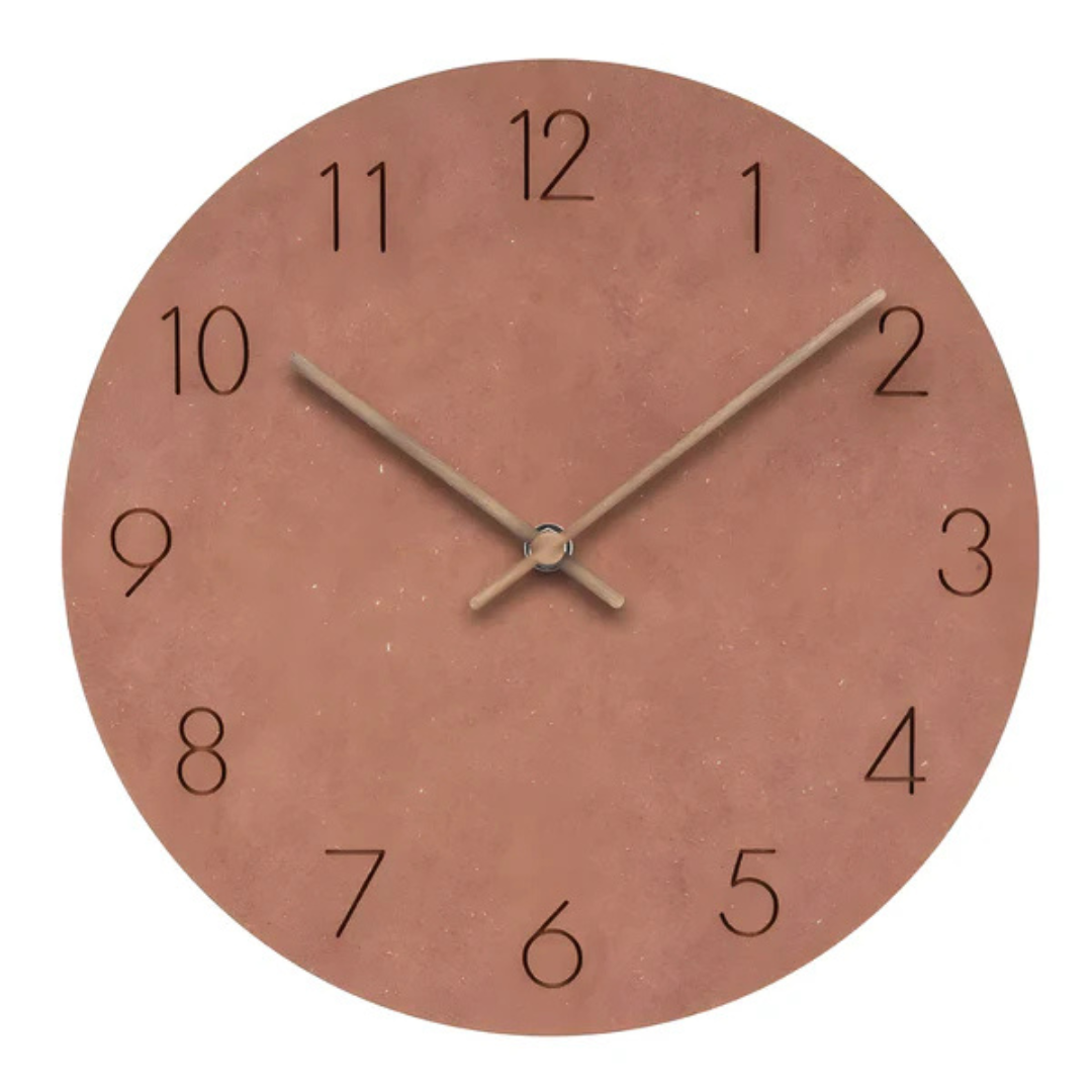 Wall clock wood with silent movement and minimalist design | Solven