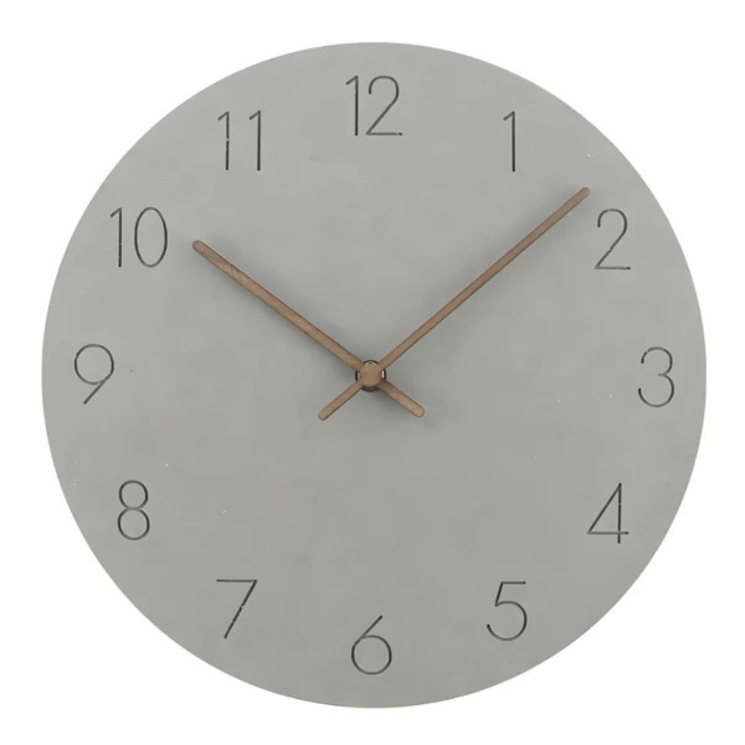 Wall clock wood with silent movement and minimalist design | Solven
