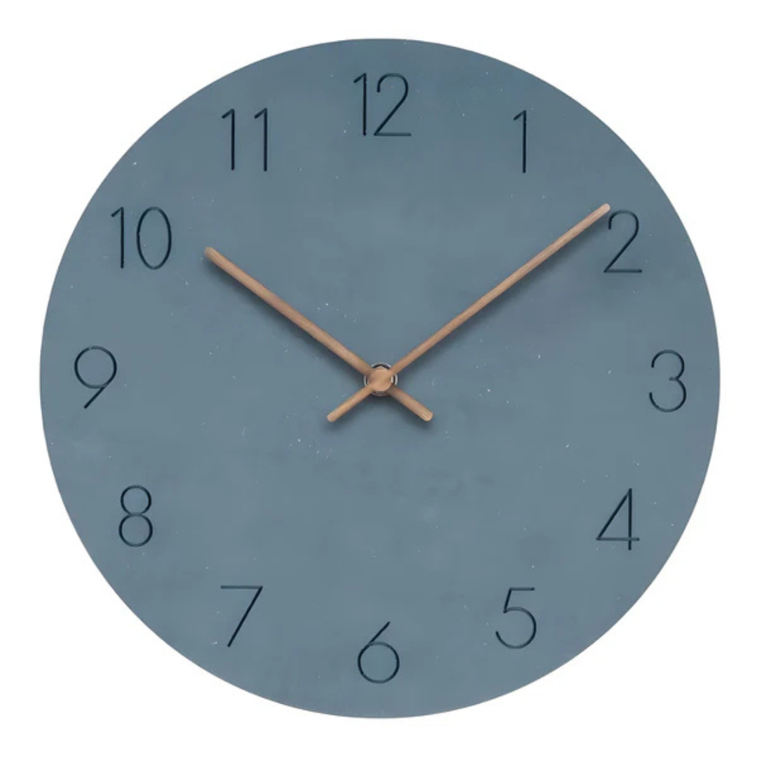 Wall clock wood with silent movement and minimalist design | Solven