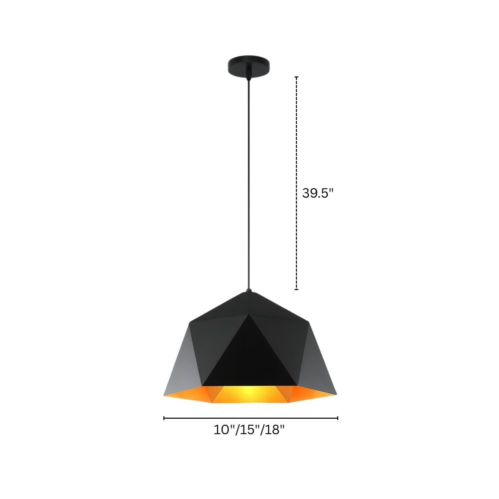 Pendant Light Metal Diamond Shape Modern Interior | Polydra