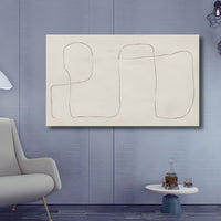 Abstract Line Canvas Wall Art Minimalist Beige | Arvessa