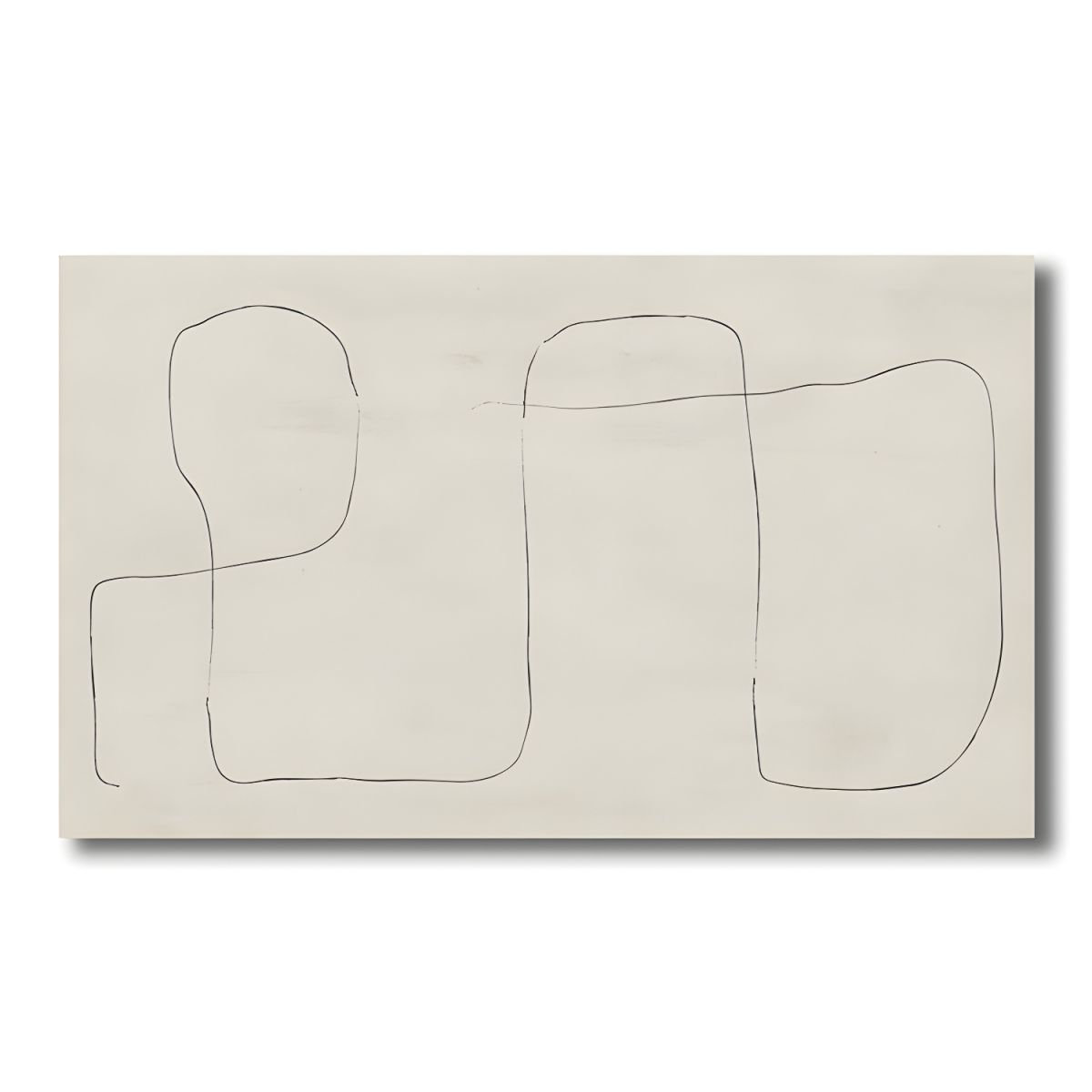 Abstract Line Canvas Wall Art Minimalist Beige | Arvessa