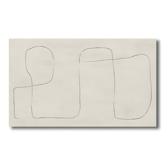 Abstract Line Canvas Wall Art Minimalist Beige | Arvessa
