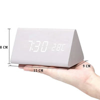 Alarm Clock Wooden Design with LED Display | Lerano