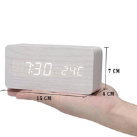 Alarm Clock Wooden Design with LED Display | Lerano