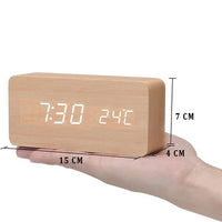 Alarm Clock Wooden Design with LED Display | Lerano