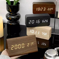 Alarm Clock Wooden Design with LED Display | Lerano