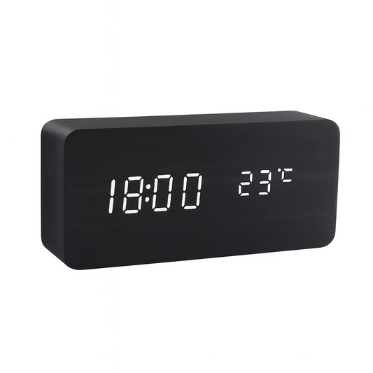 Alarm Clock Wooden Design with LED Display | Lerano