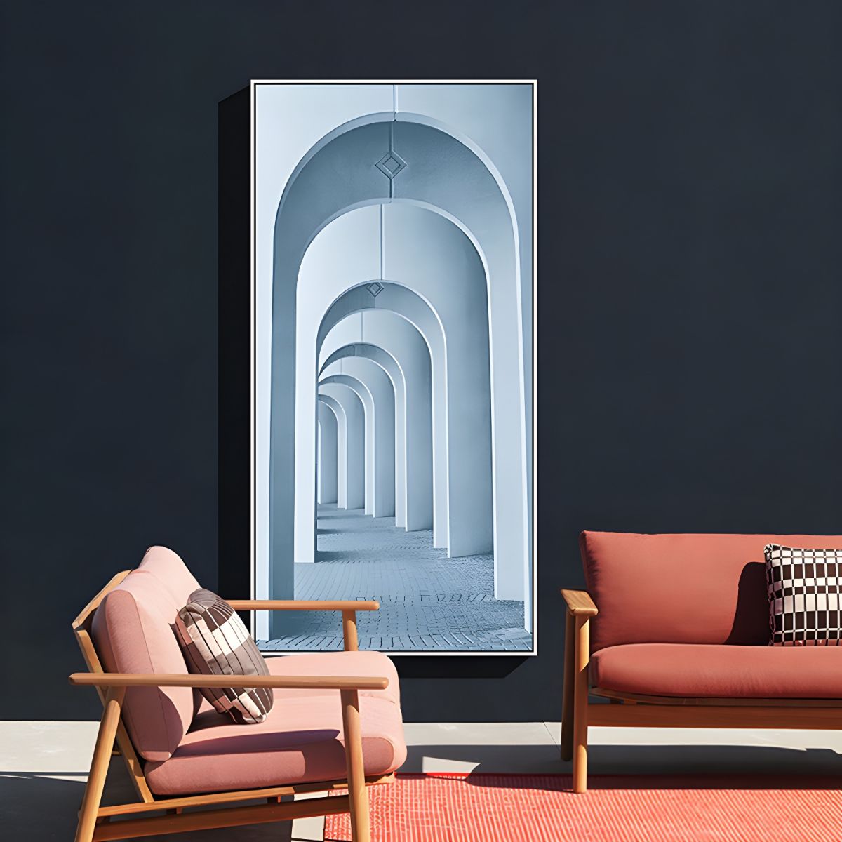 Architectural Canvas Wall Art Arch Corridor Modern | Arqvion