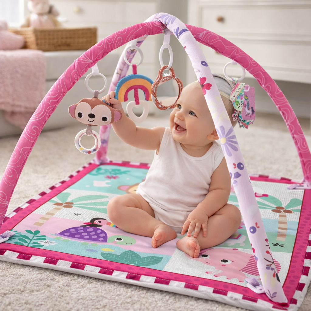 Baby Play Gym Activity Mat with Hanging Toys | Zenvilo