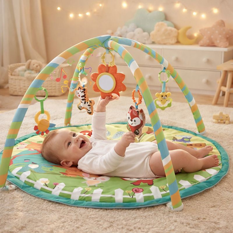 Baby Play Gym with Activity Arch and Play Mat for Infants | Ponavo