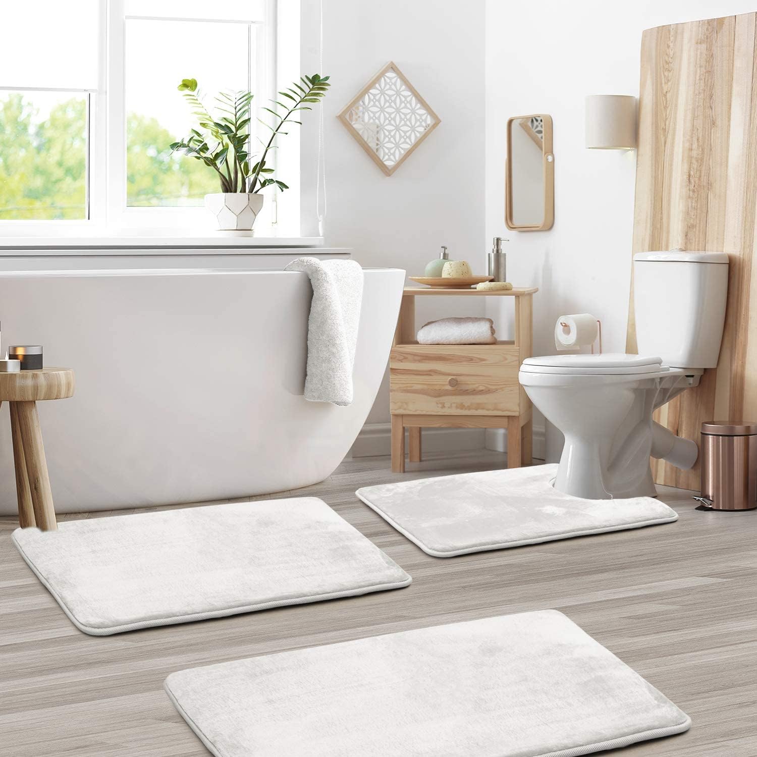 Bathroom Mat Memory Foam Set Anti-Slip Washable | Selano