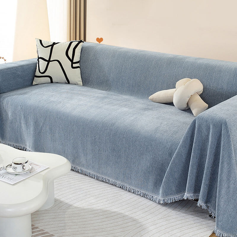 Blanket Chenille Herringbone Tassel Design | Carven