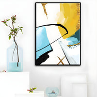 Canvas Wall Art 3 Piece Set Yellow Teal Modern | Zalvero