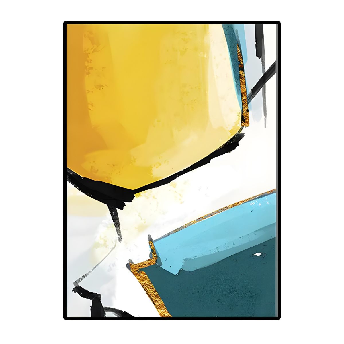 Canvas Wall Art 3 Piece Set Yellow Teal Modern | Zalvero