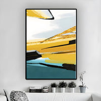 Canvas Wall Art 3 Piece Set Yellow Teal Modern | Zalvero