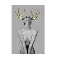 Canvas Wall Art Gold Antlers Modern Photography | Cervaro